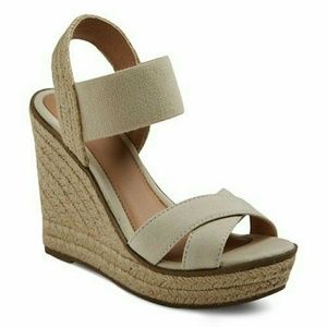 New Cream Merona Espadrille Wedge Sandals Size 7